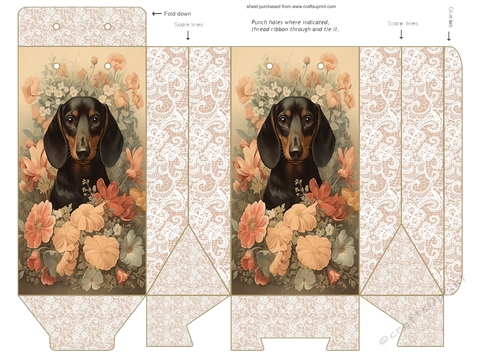 Floral Dachshund pinch bag 3