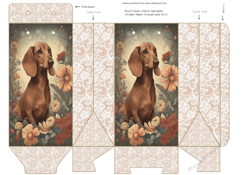 Floral Dachshund pinch bag 4
