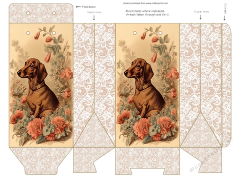 Floral Dachshund pinch bag 5