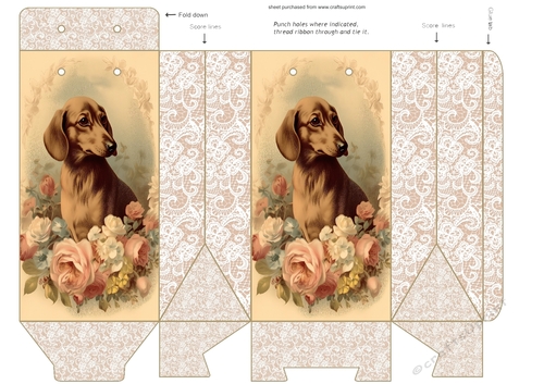 Floral Dachshund pinch bag 6