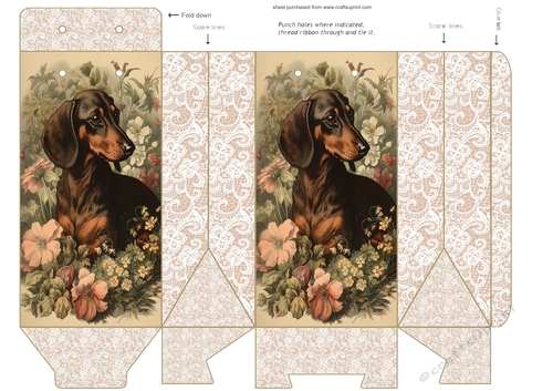 Floral Dachshund pinch bag 7