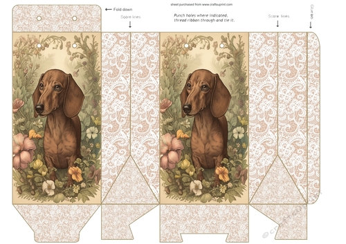 Floral Dachshund pinch bag 8