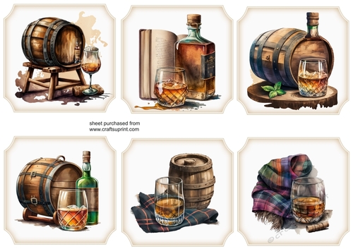 6 Scottish whisky themed toppers 1