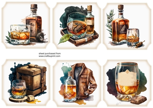 6 Scottish whisky themed toppers 3