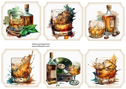 6 Scottish whisky themed toppers 4