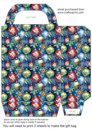 Christmas baubles gift bag 12