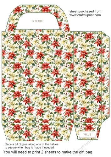 Poinsettia gift bag 11