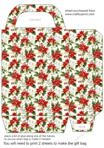 Poinsettia gift bag 12