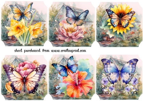 6 Floral butterfly toppers 1