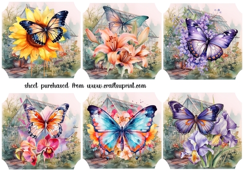 6 Floral butterfly toppers 2