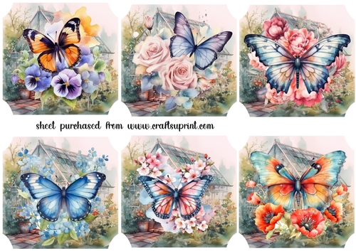 6 Floral butterfly toppers 3