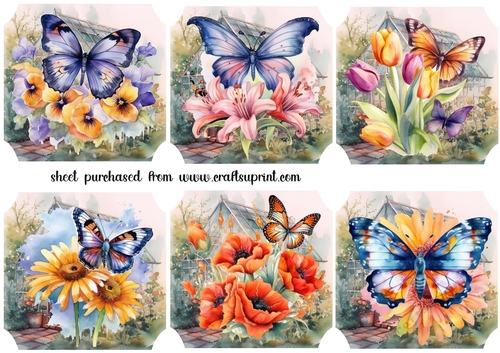 6 Floral butterfly toppers 4