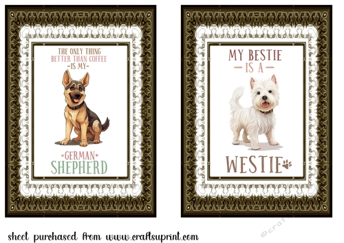 2 Dog quote toppers (7x5 aprox)2