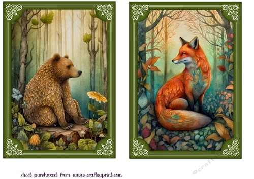 2 Bo ho forest animal card fronts(7x5 aprox) 1