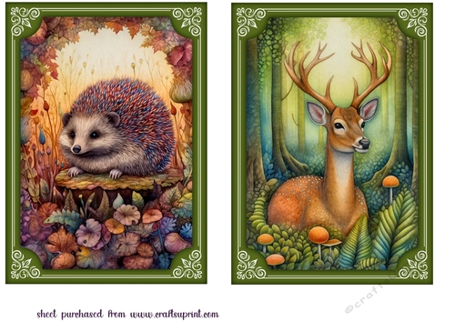 2 Bo ho forest animal card fronts(7x5 aprox) 2