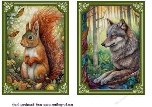 2 Bo ho forest animal card fronts(7x5 aprox) 3