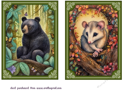 2 Bo ho forest animal card fronts(7x5 aprox) 4