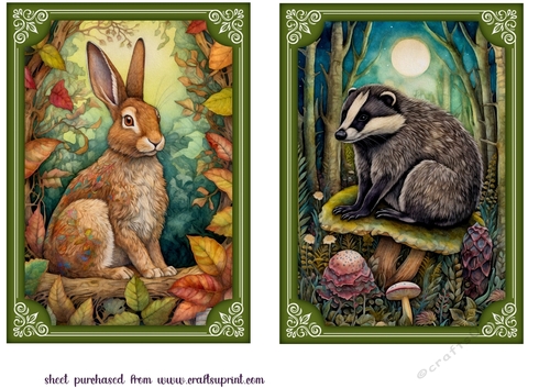 2 Bo ho forest animal card fronts(7x5 aprox) 5