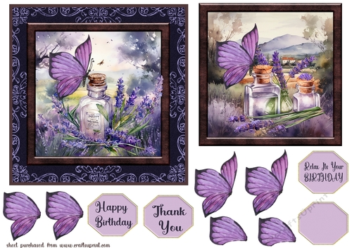 6x6 (aprox) Lavender relax card front 3