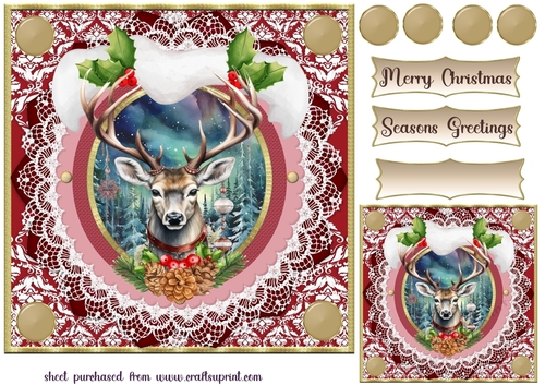Christmas stag card front 1