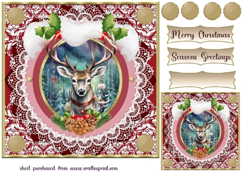Christmas stag card front 2