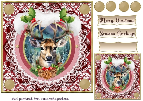Christmas stag card front 3