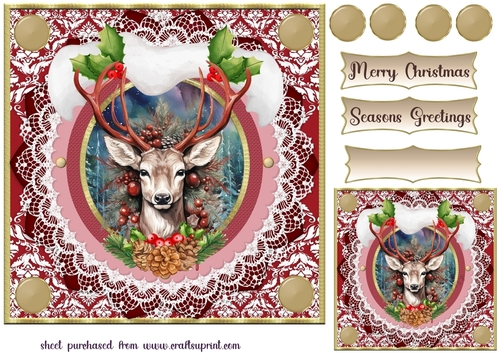 Christmas stag card front 4