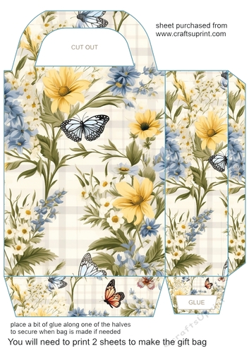 Wildflower gingham floral gift bag 2