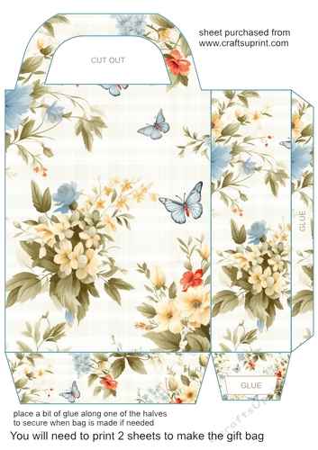 Wildflower gingham floral gift bag 3