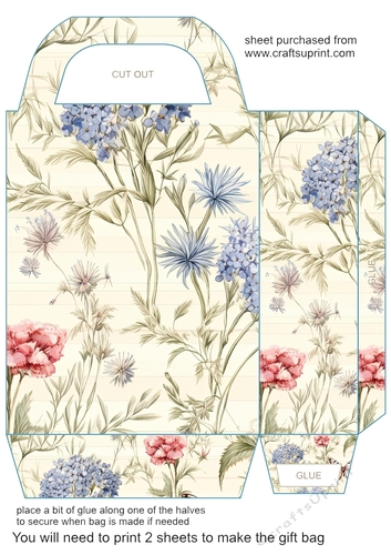 Wildflower gingham floral gift bag 4