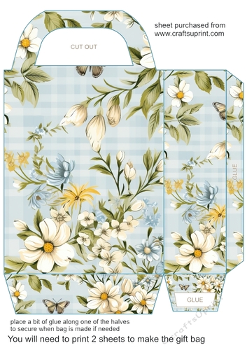 Wildflower gingham floral gift bag 5