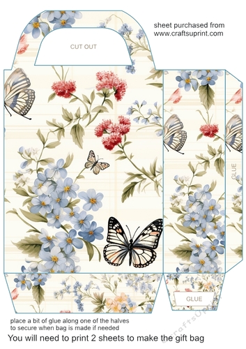 Wildflower gingham floral gift bag 6