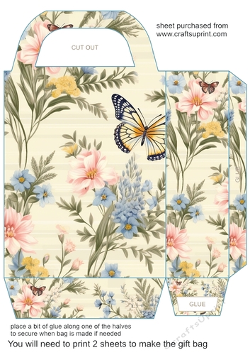 Wildflower gingham floral gift bag 7