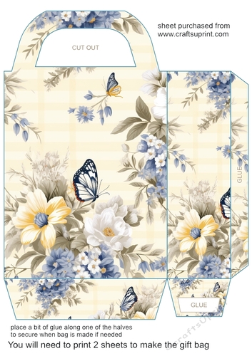 Wildflower gingham floral gift bag 8