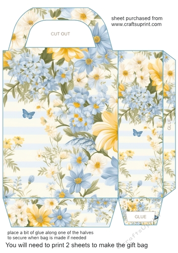 Wildflower gingham floral gift bag 9