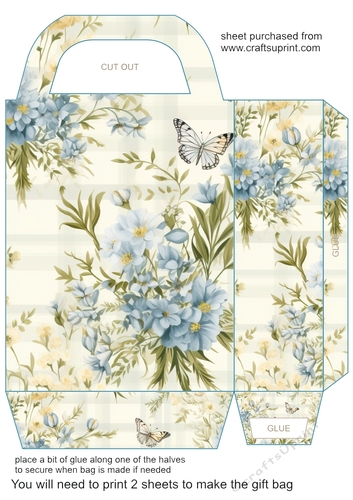 Wildflower gingham floral gift bag 10