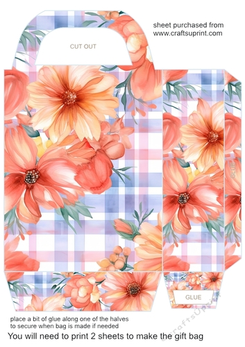 Floral gingham gift bag 1