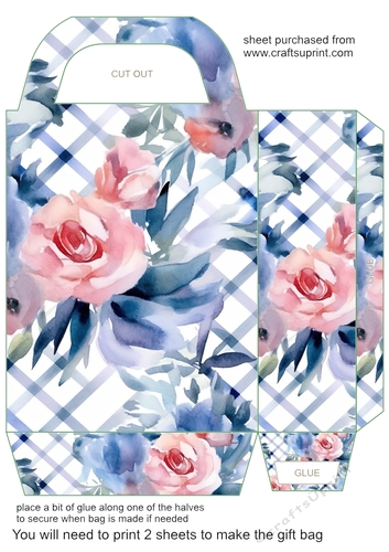 Floral gingham gift bag 4
