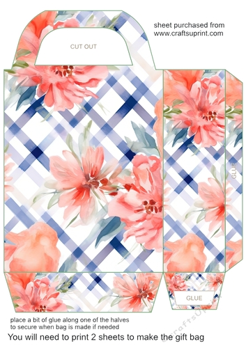 Floral gingham gift bag 5