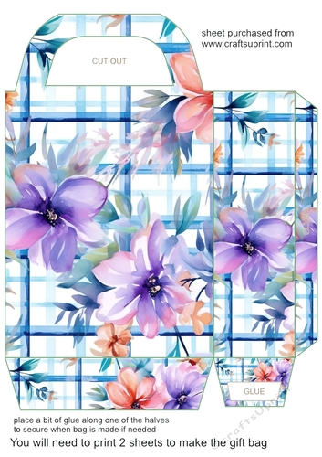 Floral gingham gift bag 6