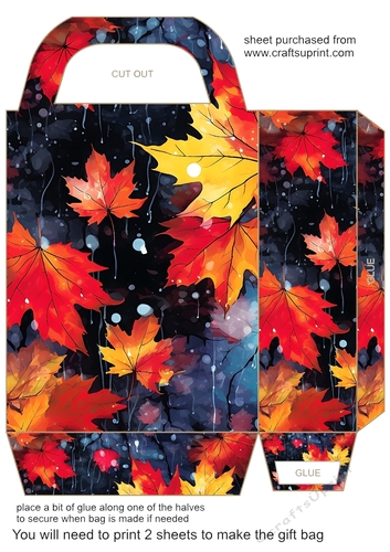 Autumn leaves gift bag 3