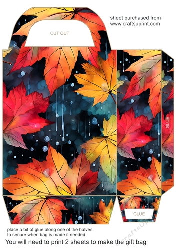 Autumn leaves gift bag 5