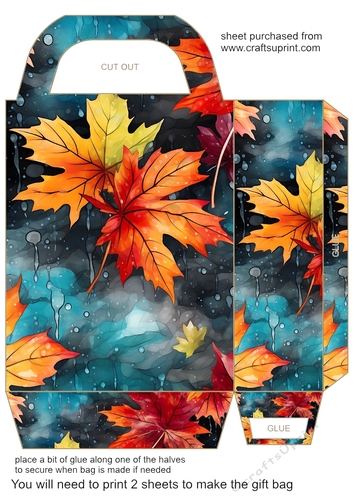 Autumn leaves gift bag 6