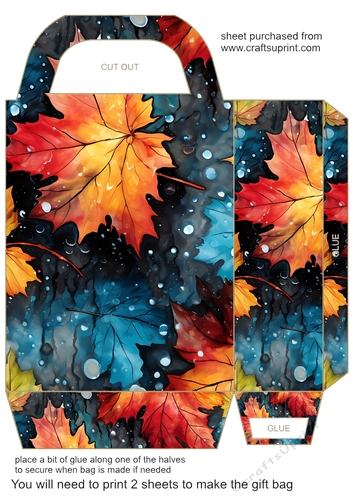 Autumn leaves gift bag 8