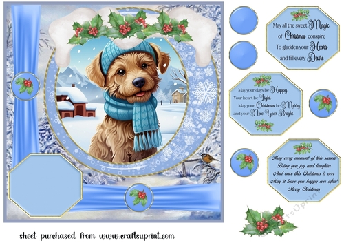 All about the Christmas pup card front 1