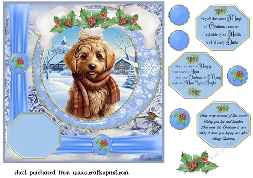 All about the Christmas pup card front 2