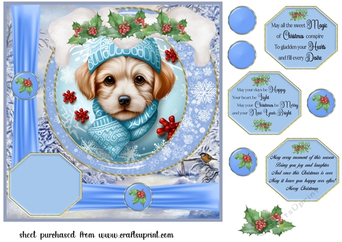 All about the Christmas pup card front 3