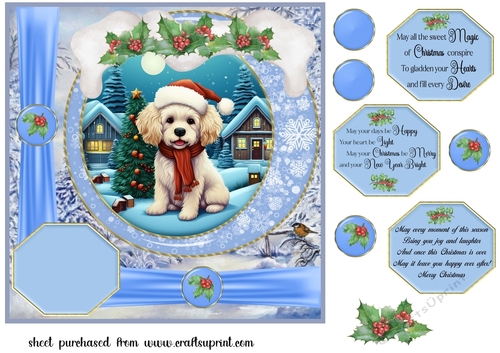 All about the Christmas pup card front 4