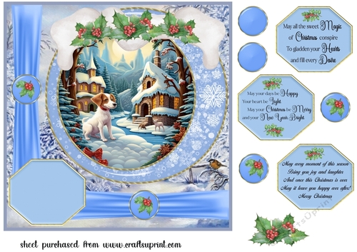 All about the Christmas pup card front 6