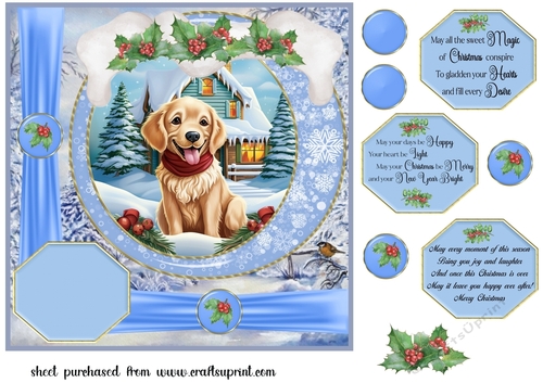 All about the Christmas pup card front 7